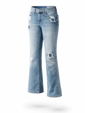 CHIP & PEPPER Y2K BOOTCUT JEANS USA WOMENS 25 Ripped Sorority Girl